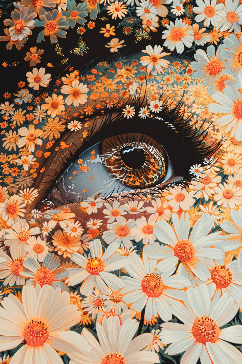 Groene ogen sluiten, bladgoud Robotic Olympus Mons flower power door F. Abderrahim