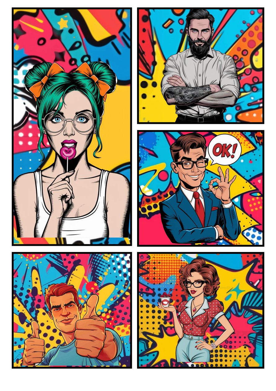 Popart strip "OK door Mario Witt