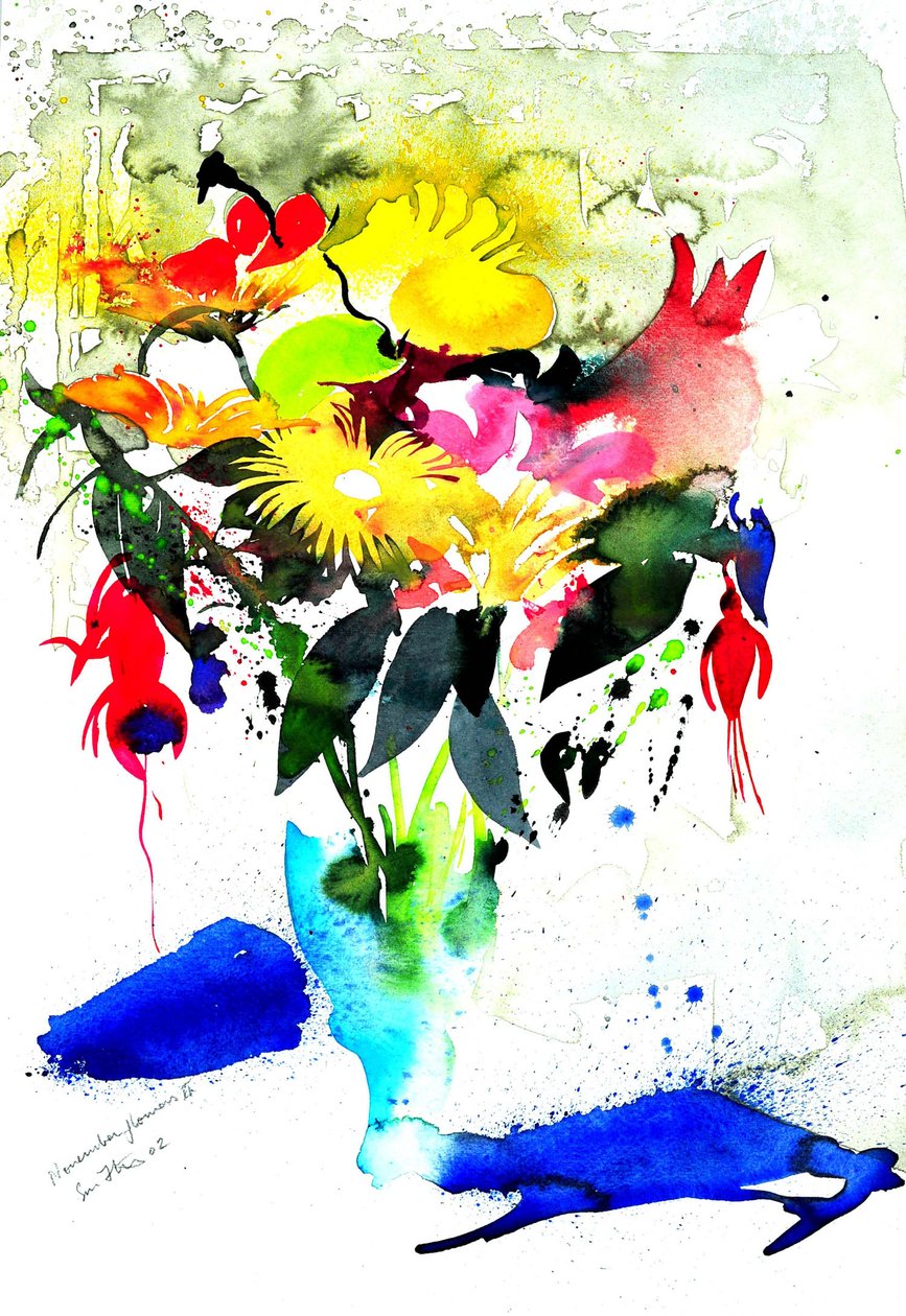 Novemberbloemen II 56x36 door Simon Fletcher