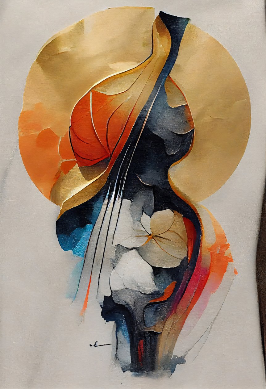 Abstracte viool muurkunst canvas, ingelijste wanddecor prints door F. Abderrahim