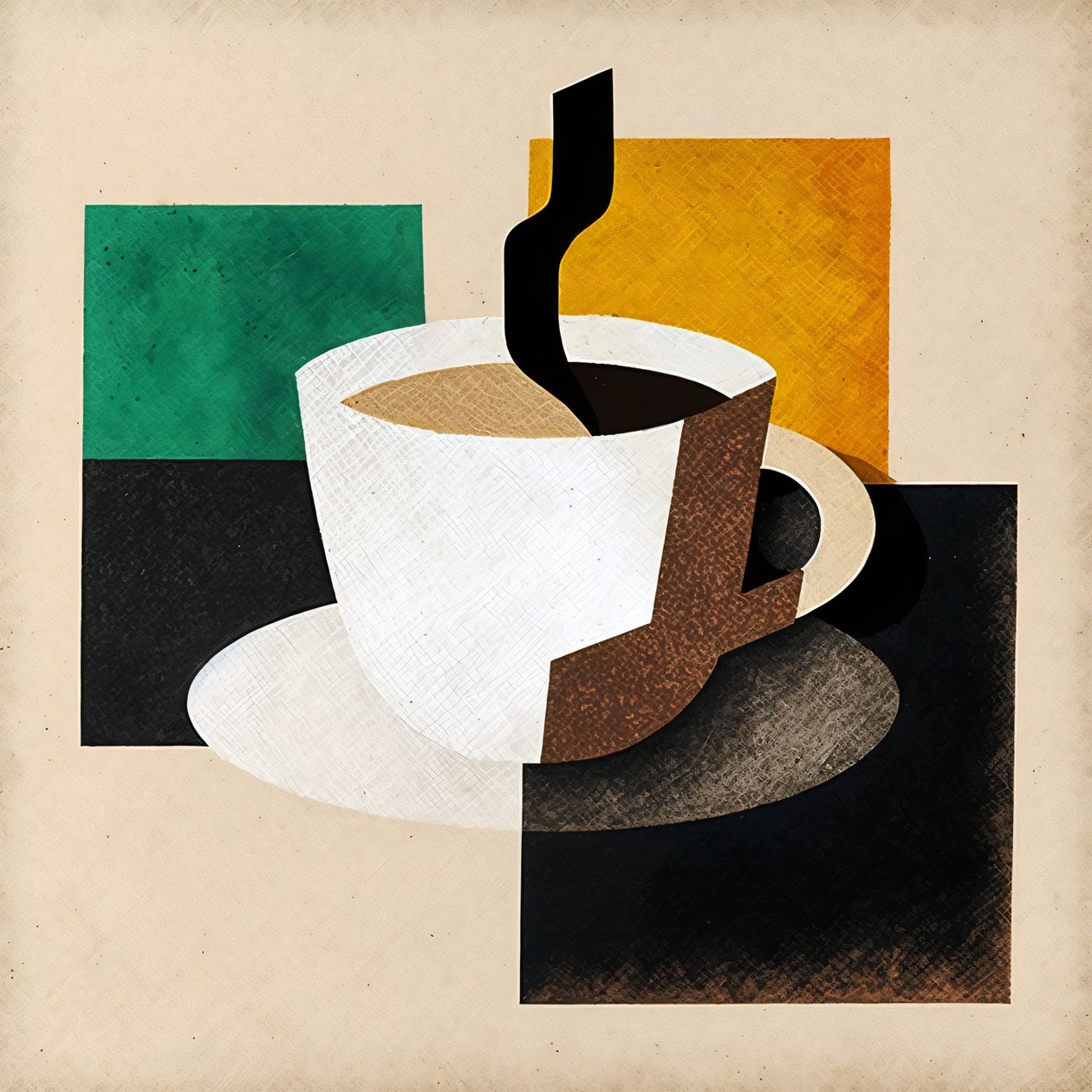 Boho Coffee, minimalistische kunst, keukendecor, ingelijste canvasprint op aanvraag door F. Abderrahim