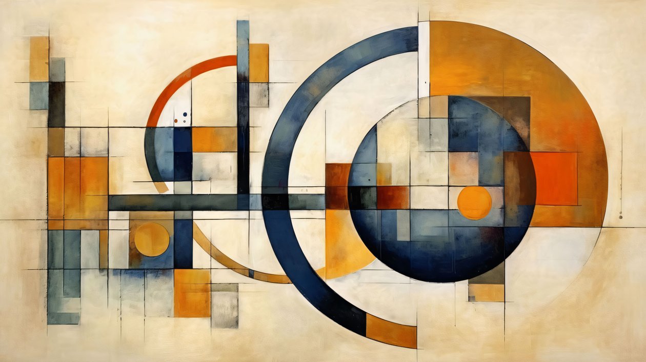 Wiskunde  Geometrie abstract schilderij vormen, online canvas afdrukken op maat door F. Abderrahim