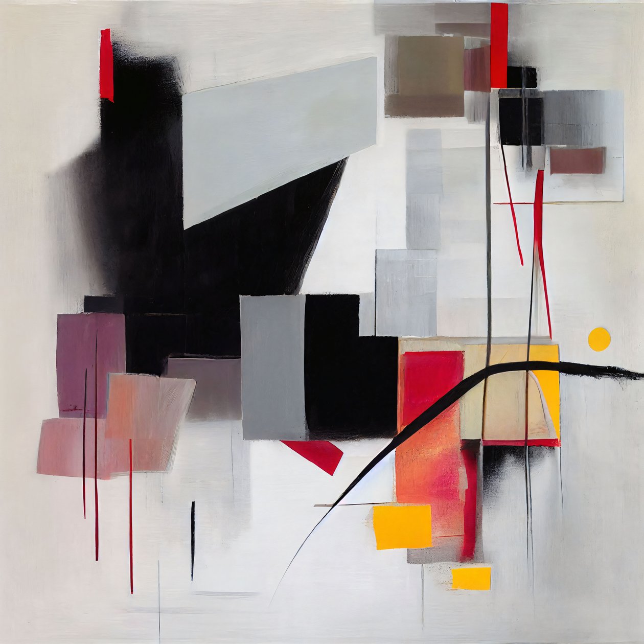Moderne Elegantie in Abstracte Vorm, Canvas Muurkunst Modern Abstract Home Decor door F. Abderrahim