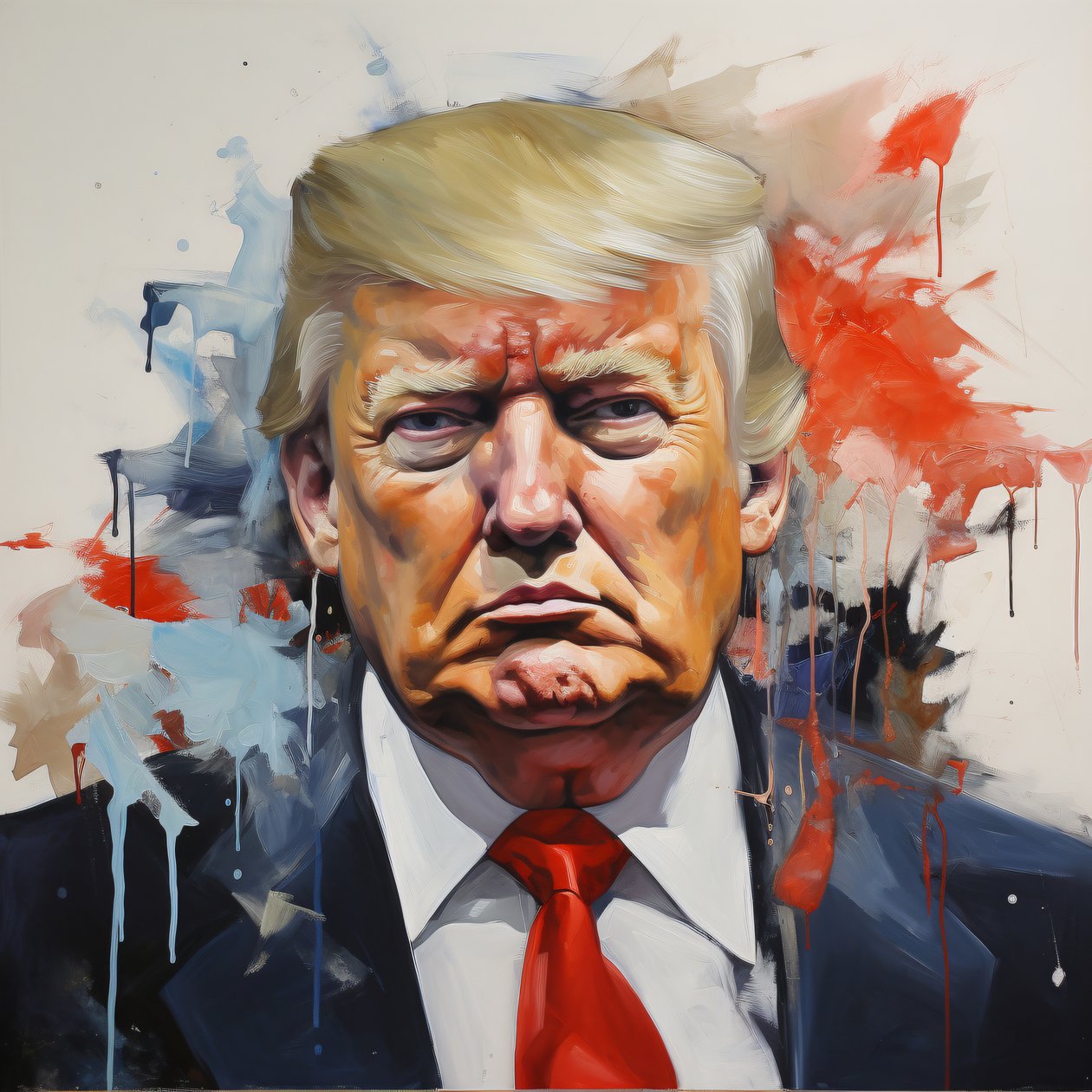 Donald Trump Pop Art Canvas Print, ingelijst hout, Moderne Canvas Muurkunst door F. Abderrahim