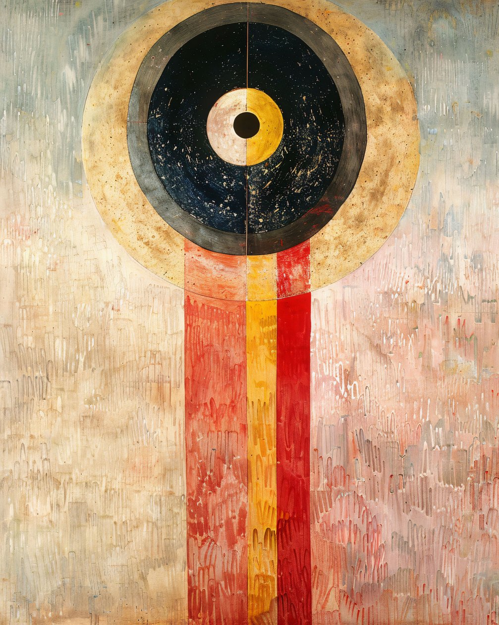 Abstract schilderij Hilma af Klint stijl inspiratie, wall art | print on demand door F. Abderrahim