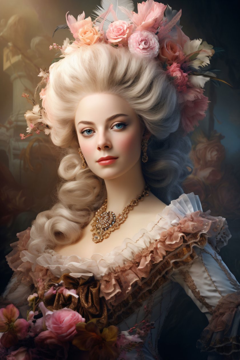 Foto van de mooie koningin Marie Antoinette, wanddecoratie | print on demand door F. Abderrahim