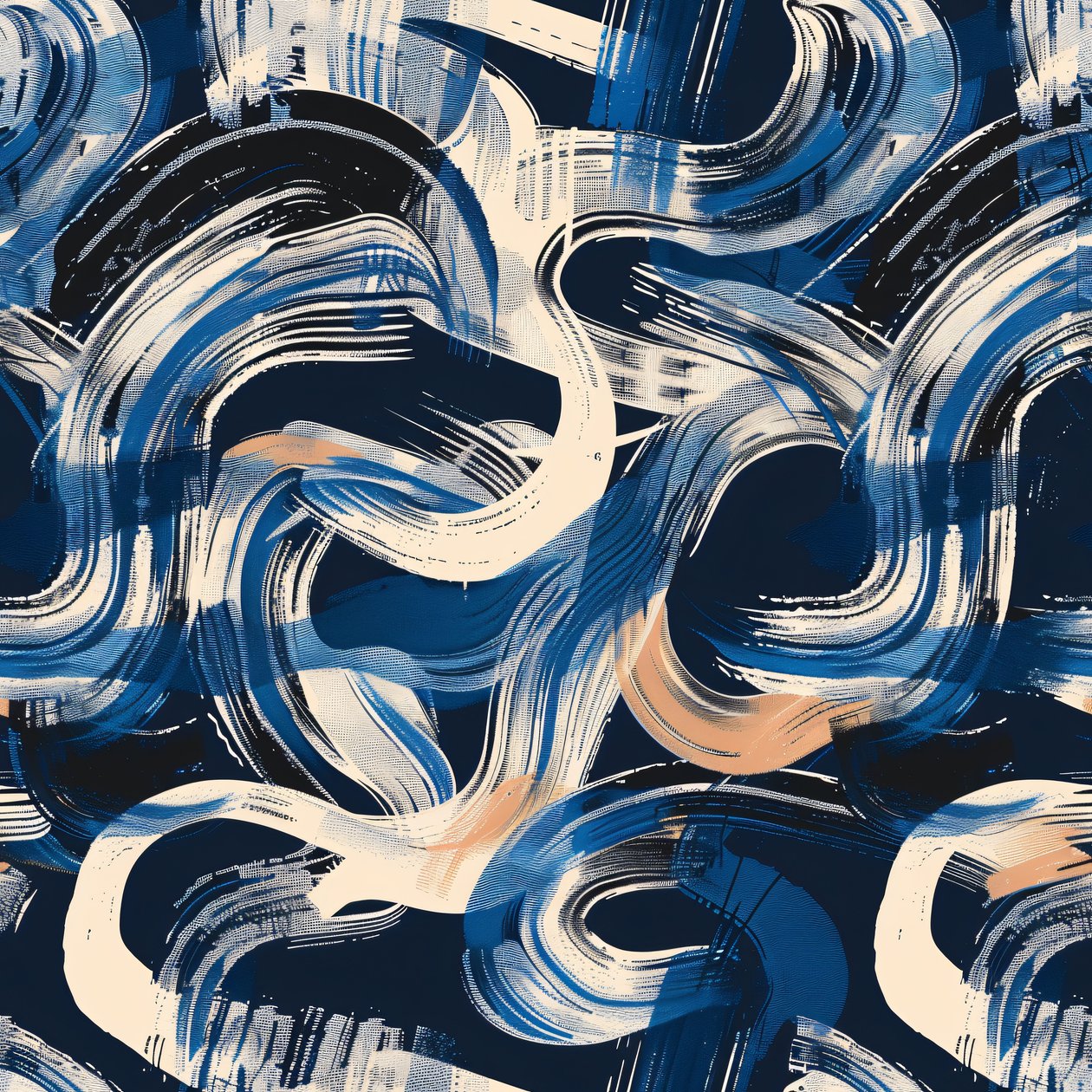 Levendige abstracte penseelstreken, abstract textuurontwerp, canvas art prints door F. Abderrahim