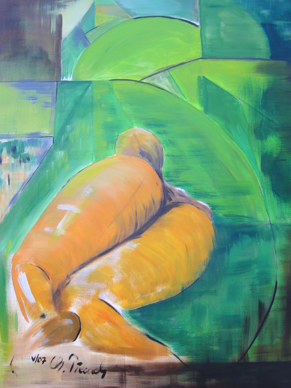 Naakt in acryl door Christian Piecuch