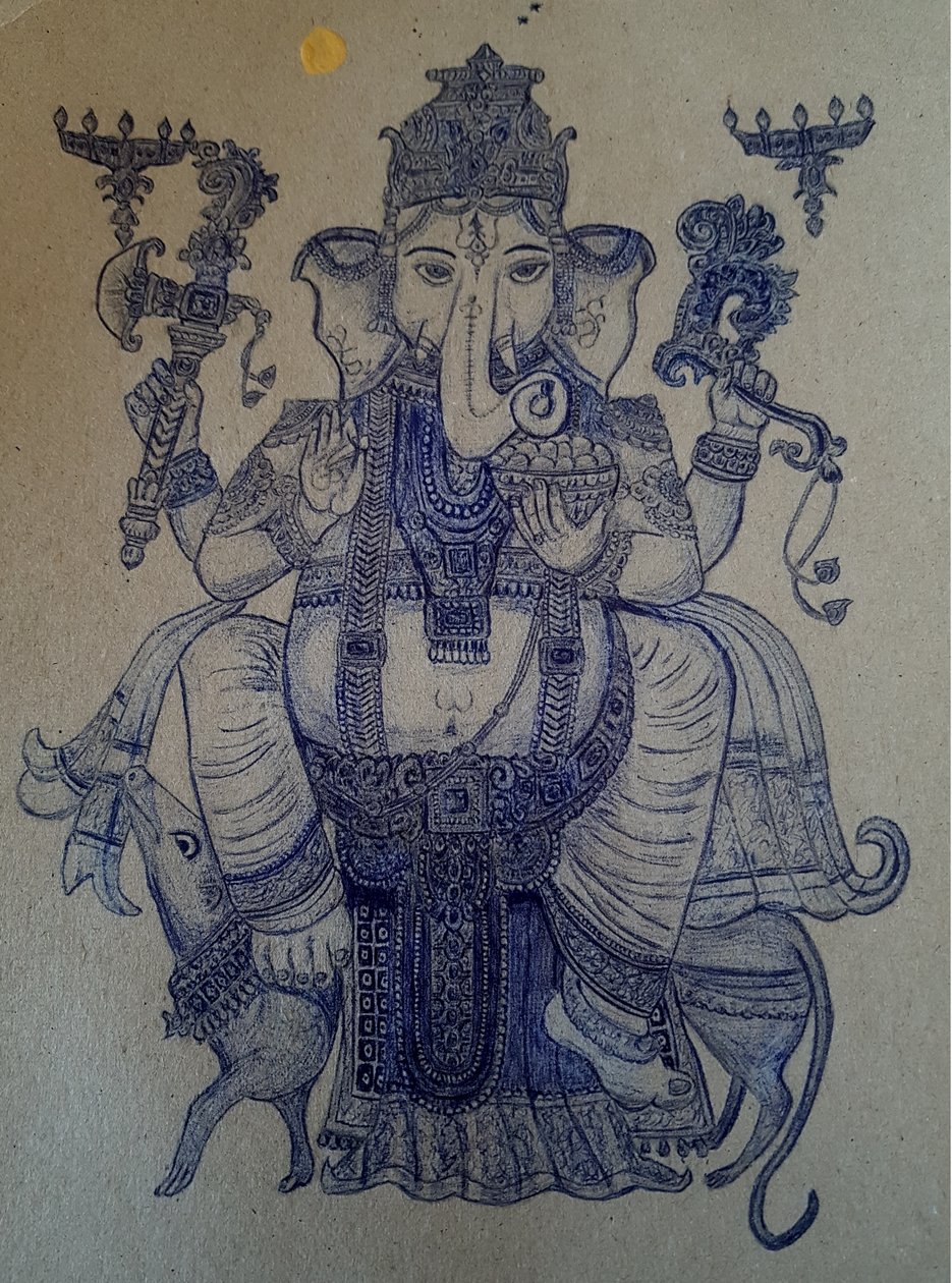 Ganesha rijdt op Vahana. door Andy Schweigard