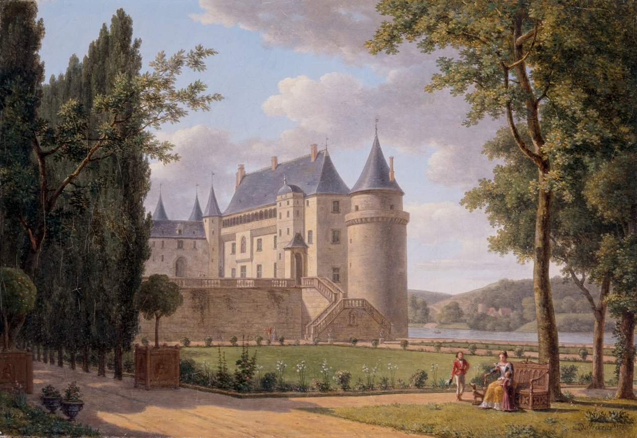 Uitzicht op het Château de La Guerche door A.L.R.M. Duperraux