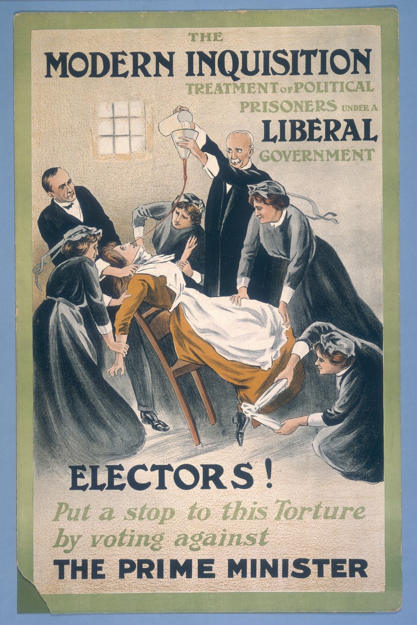 Een suffragette gevangene wordt gedwongen gevoed, 1910 door A Patriot