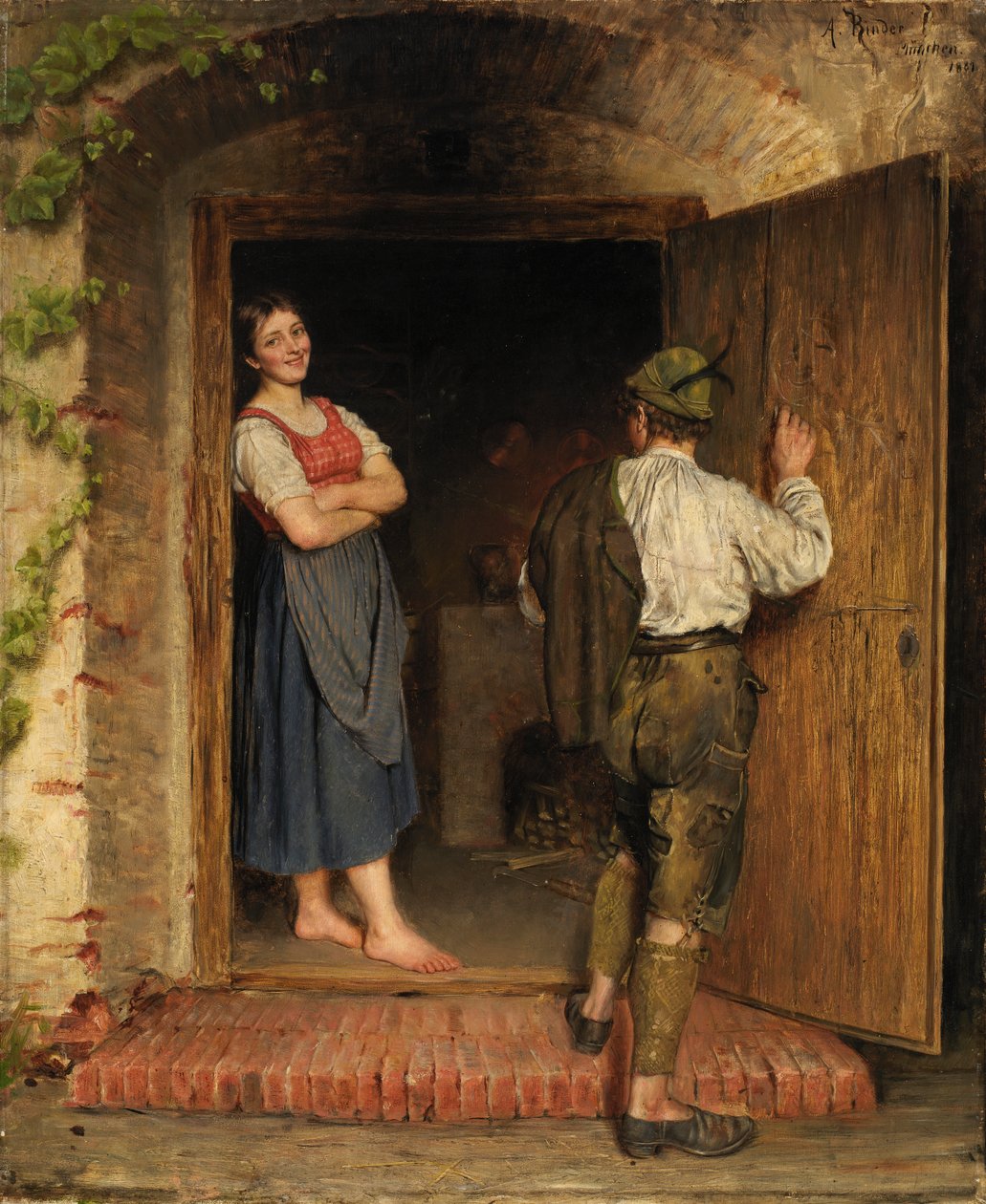 Tekening op Deur, 1887 door A. Rinder