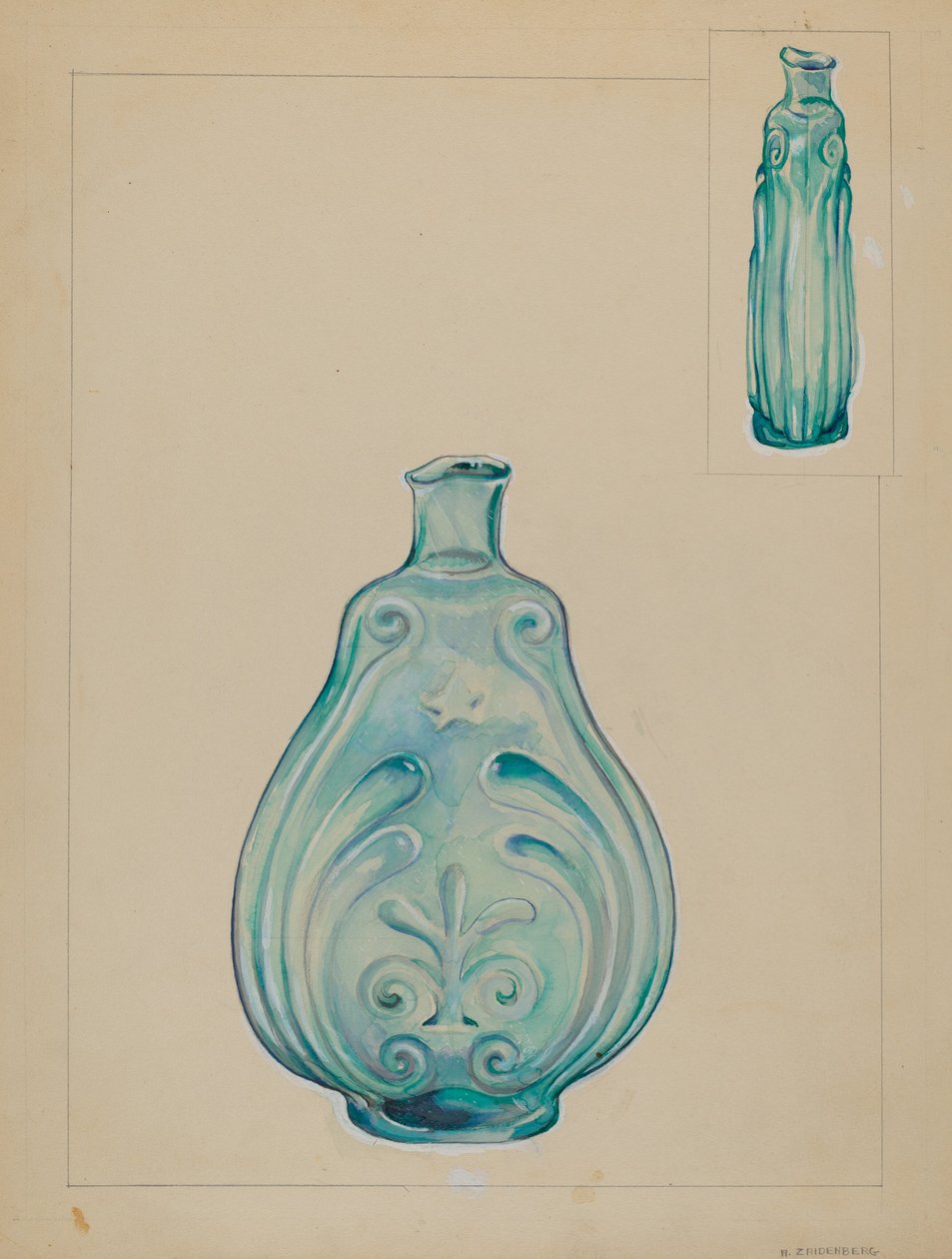 Glazen fles door A. Zaidenberg