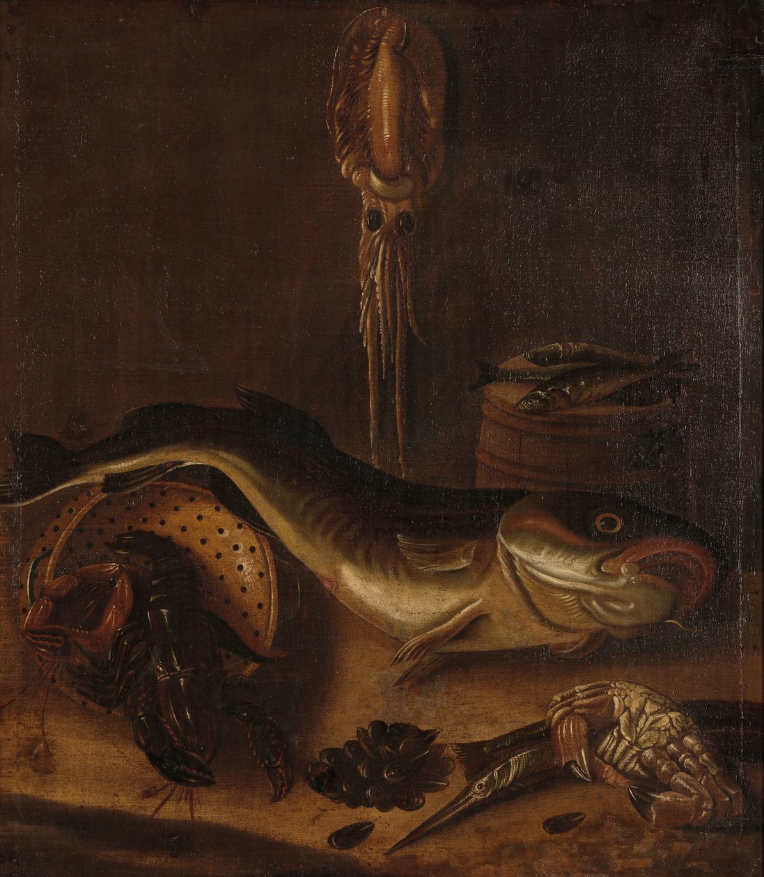 Stilleven met vis door A. van Doeff