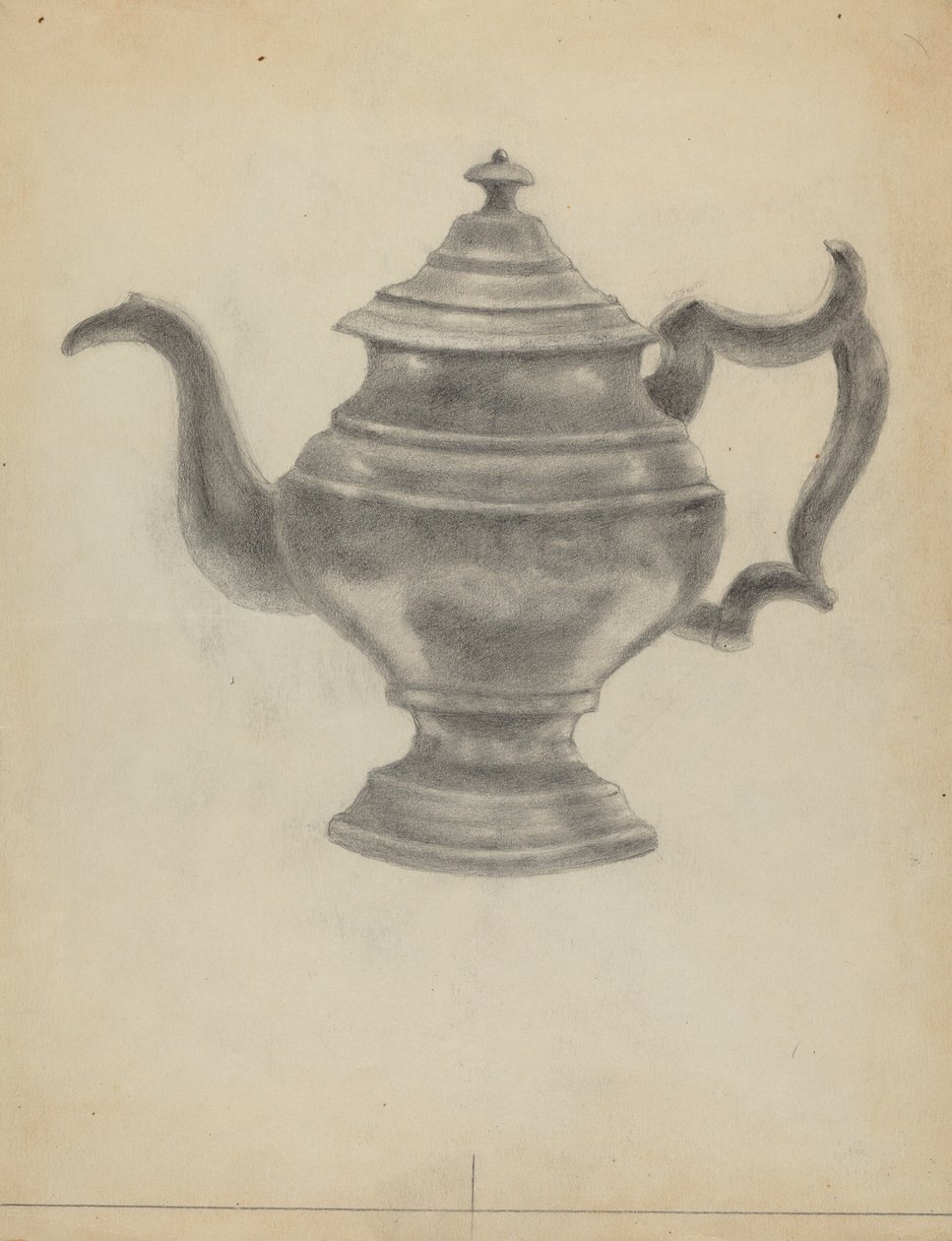 Pewter theepot door Aaron Dermansky
