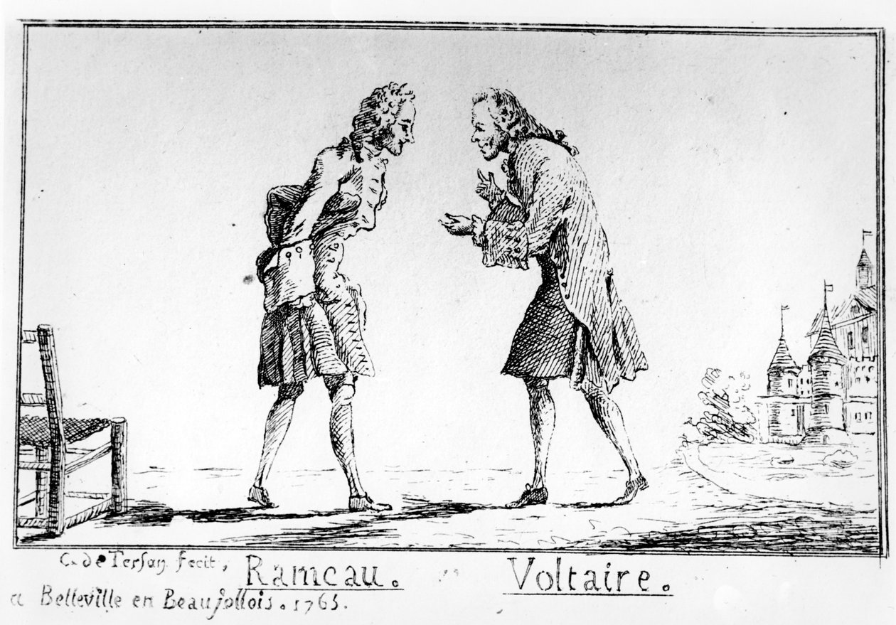 Rameau en Voltaire in Belleville, 1763 door Abbé Charles Philippe Campion de Tersan