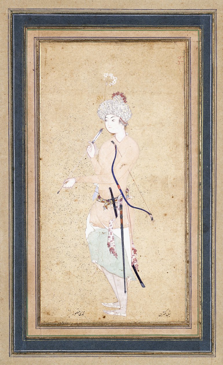 Een jonge boogschutter, c. 1580 door Abd Allah Musawwir