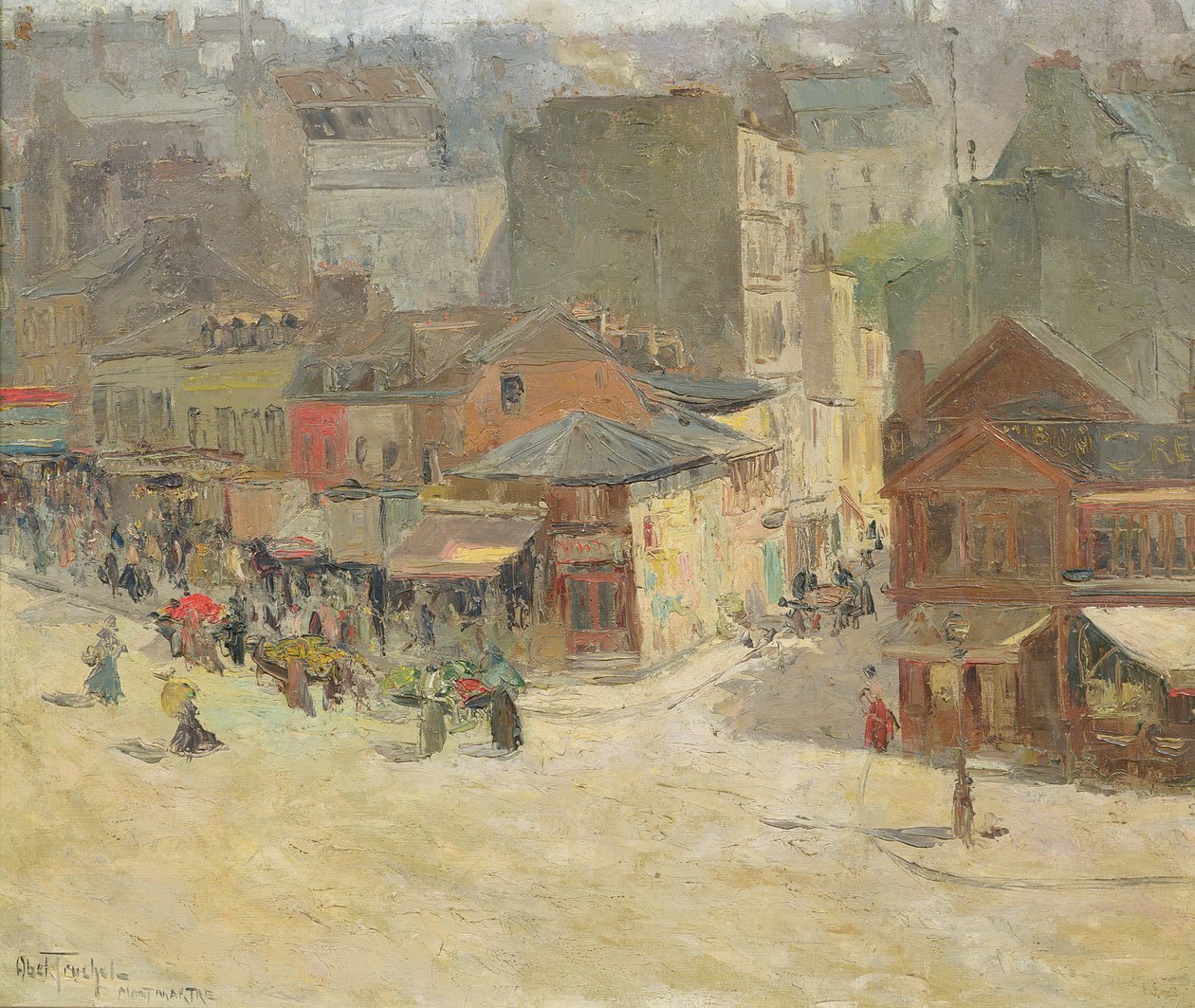 Straatscène in Montmartre door Abel Truchet