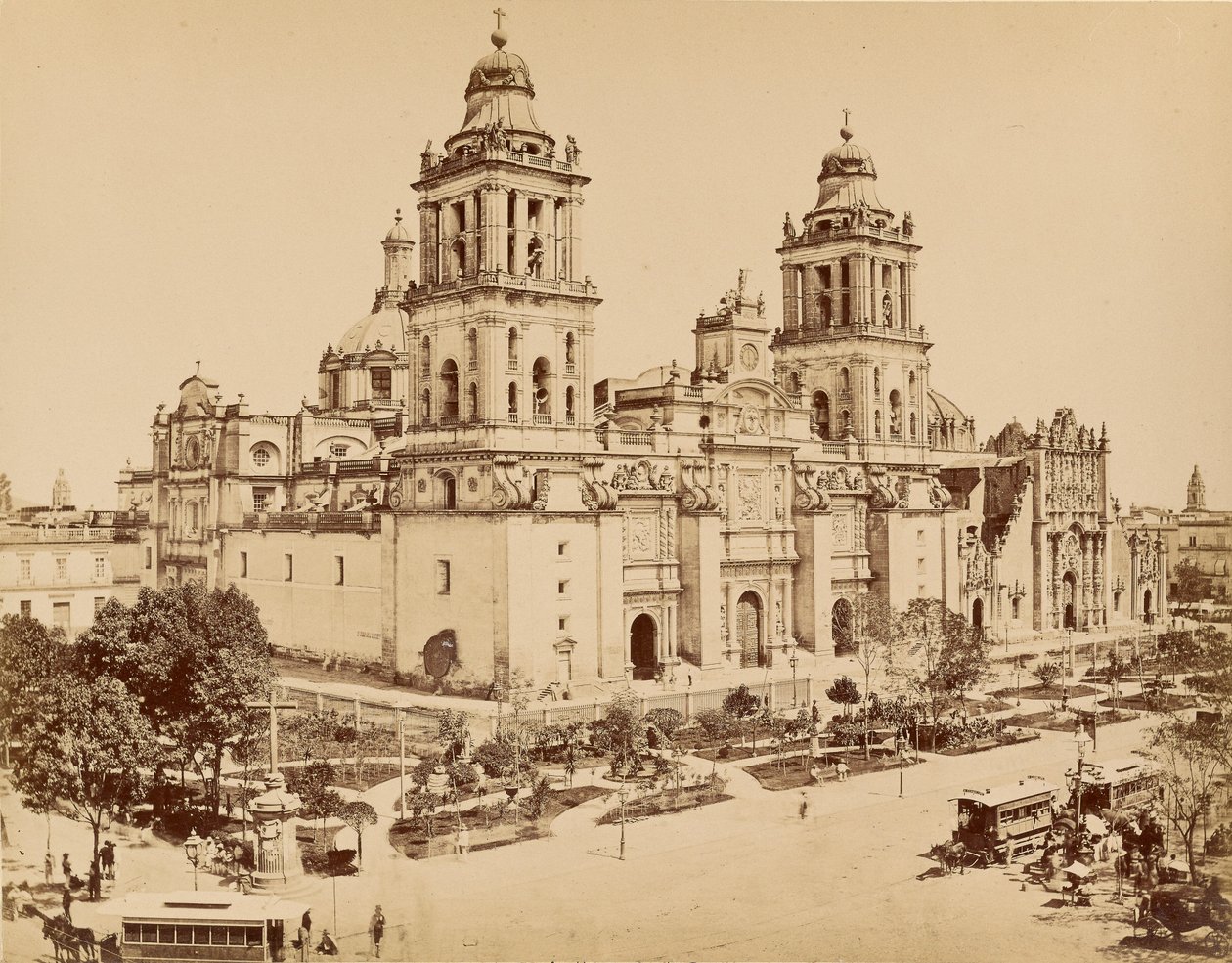 Mexicaanse uitzichten. Mexico. De kathedraal. door Abel Briquet