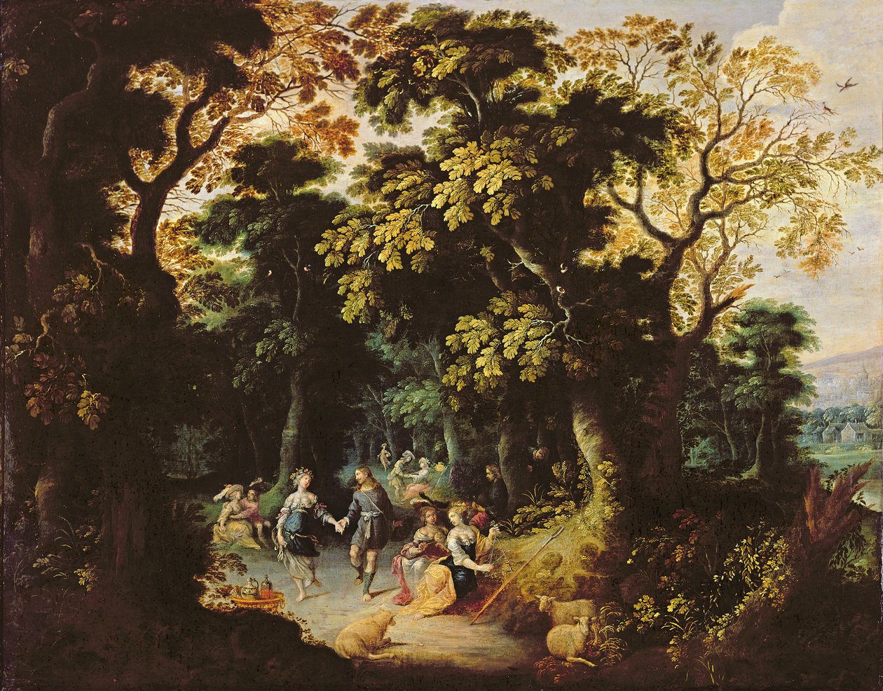 De dans in het bos door Abraham Govaerts