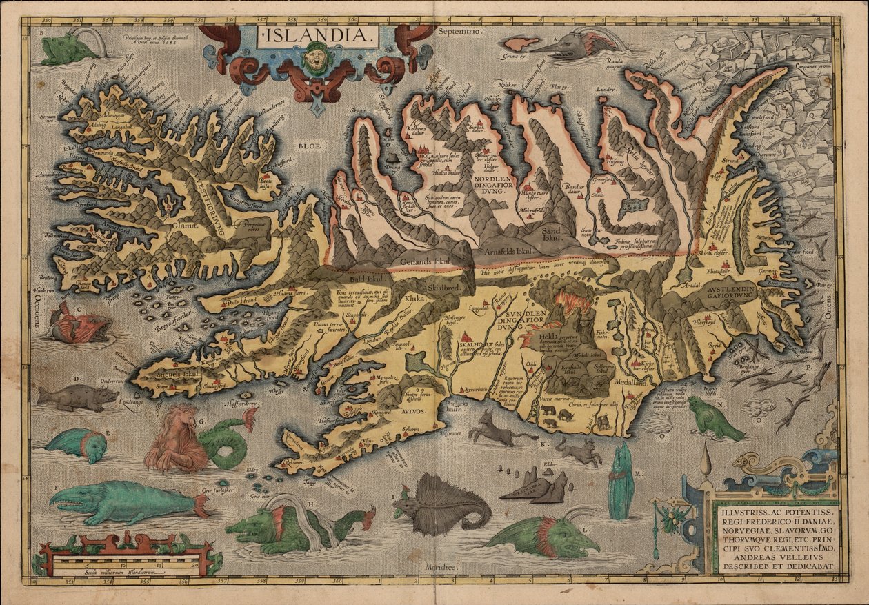 A. Velleius. Islandia door Abraham Ortelius