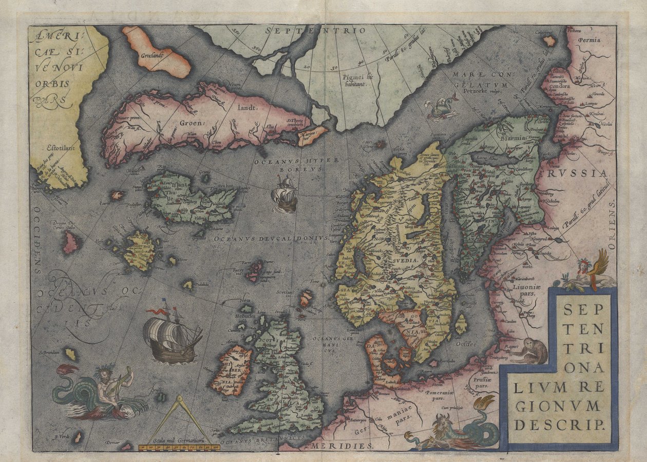 Kaart van IJsland door Abraham Ortelius in 1570 door Abraham Ortelius
