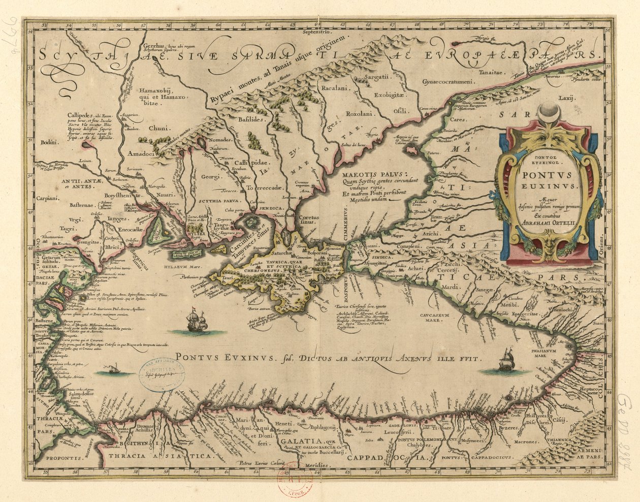 Pontus Euxinus door Abraham Ortelius