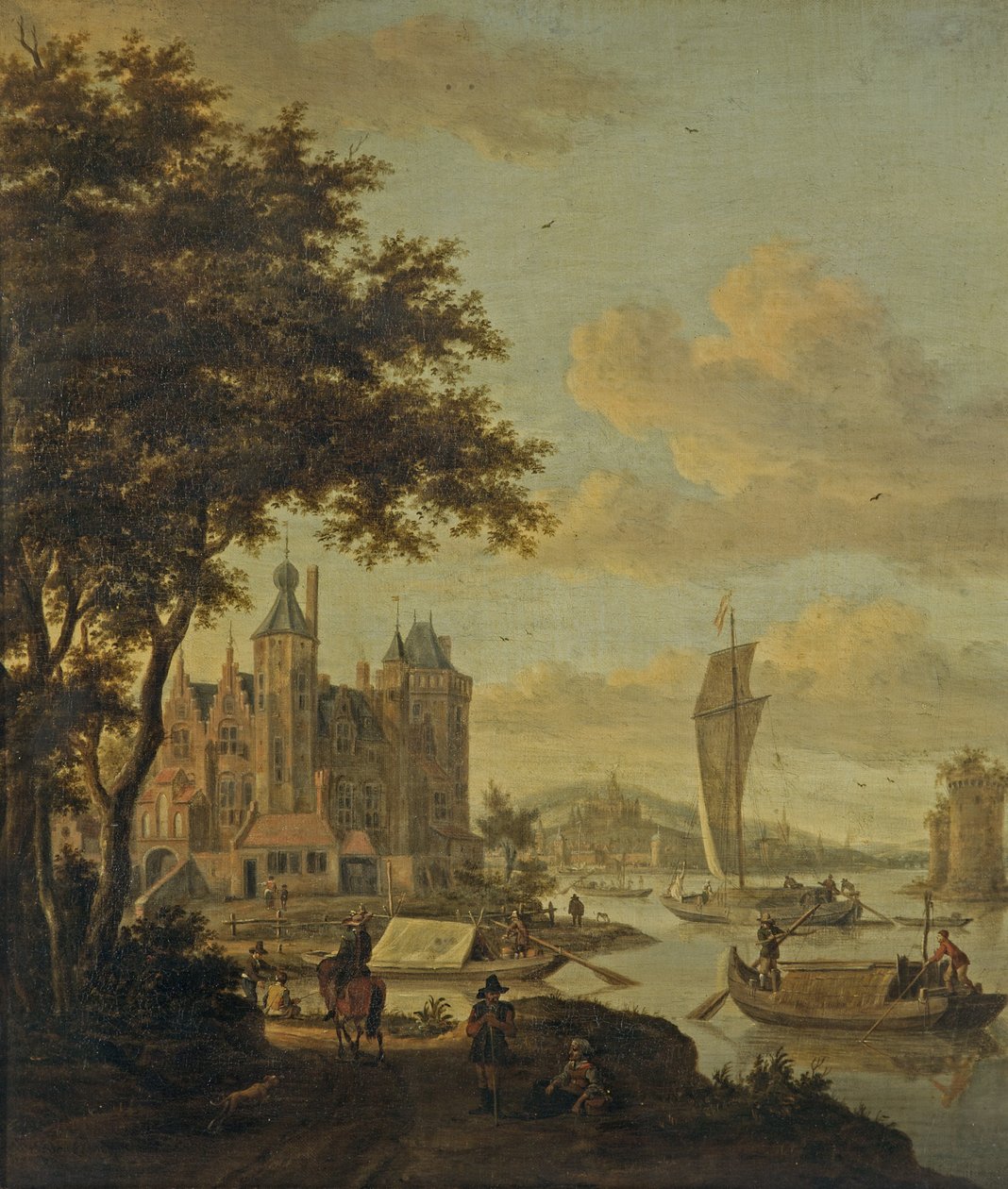 Nederlandse Strandscène met Schepen door Abraham Storck