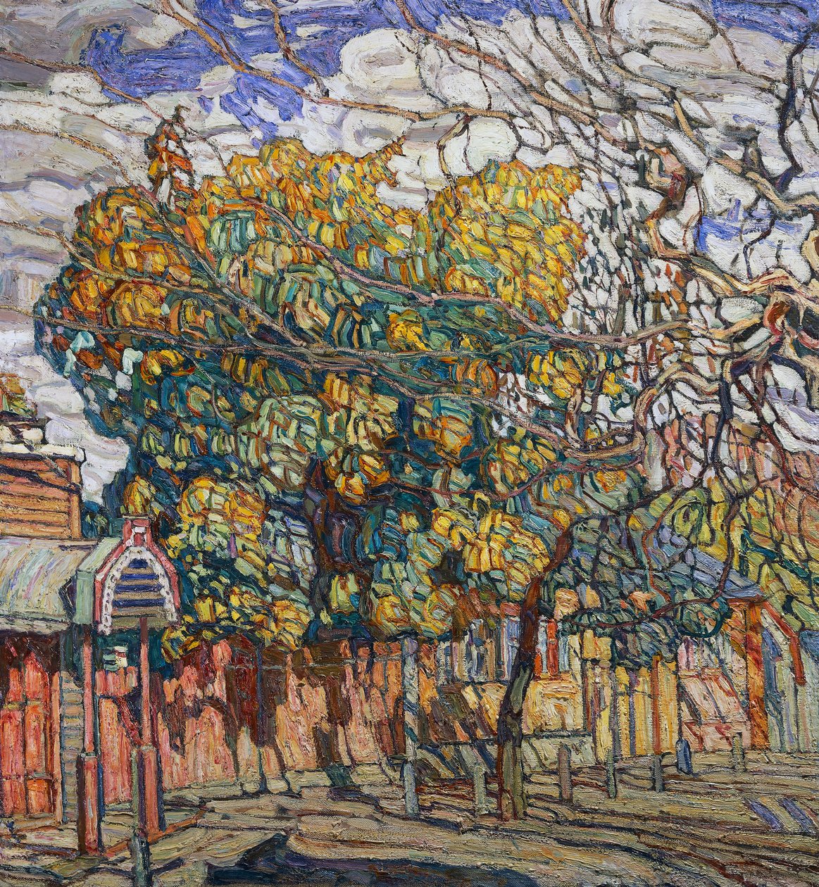 Stadsgezicht door Abraham Anshelovich Manievich