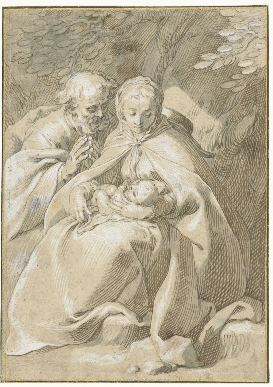 De heilige Familie door Abraham Bloemaert
