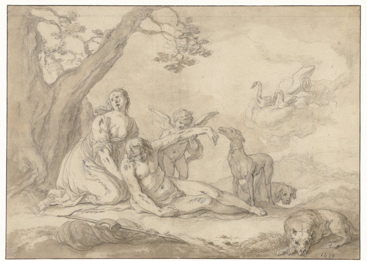 Diana en Endymion door Abraham Bloemaert