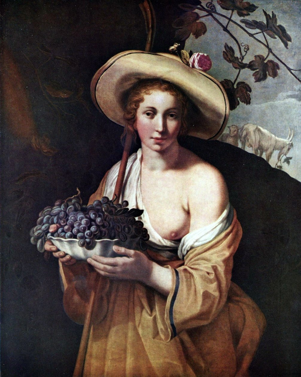 Duits: Herderin met druiven Herderin met druiven door Abraham Bloemaert