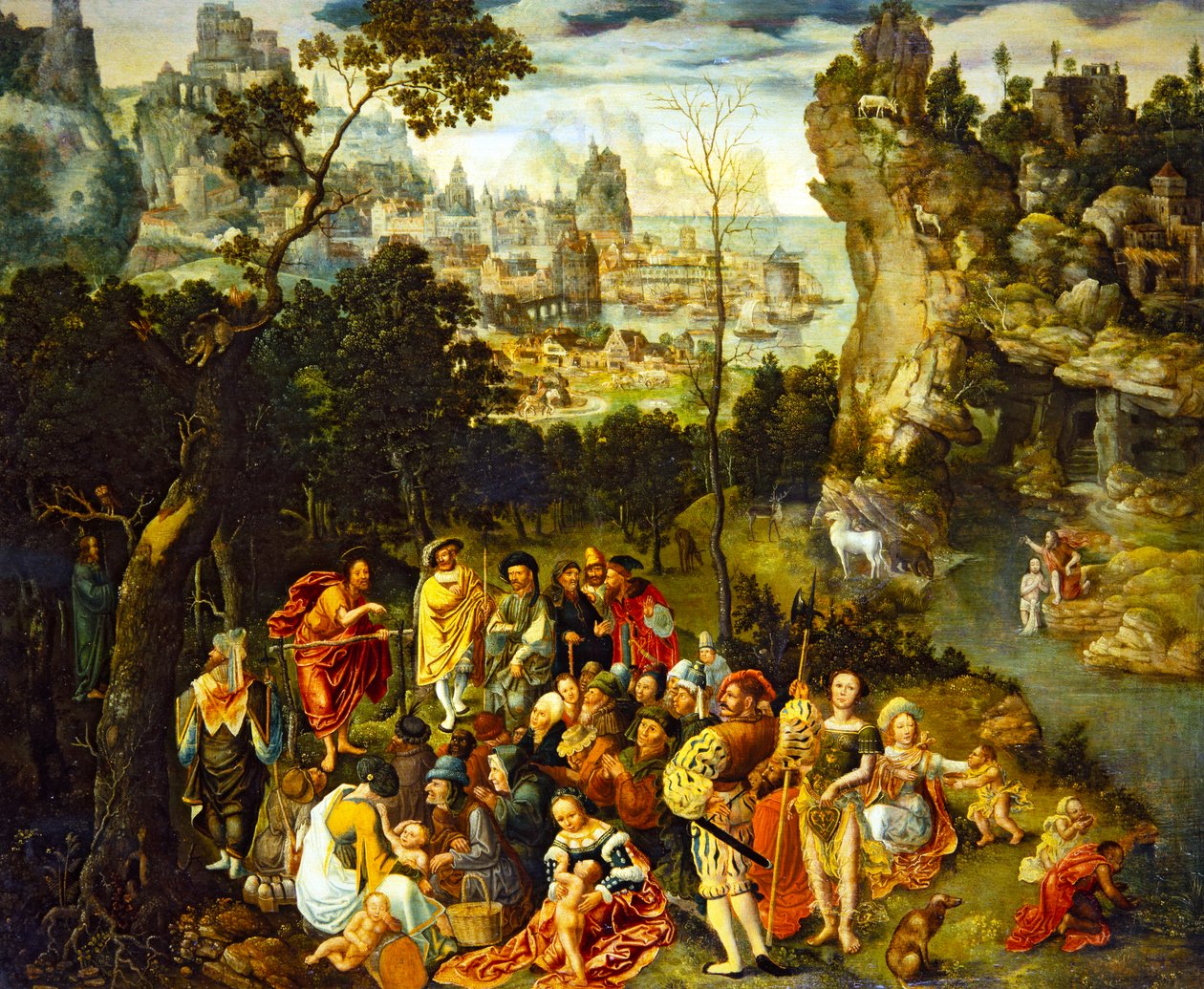 Prediking van St. Johannes de Doper door Abraham Bloemaert