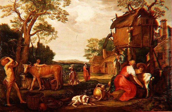 De verdrijving van Hagar en Ismaël door Abraham Bloemaert