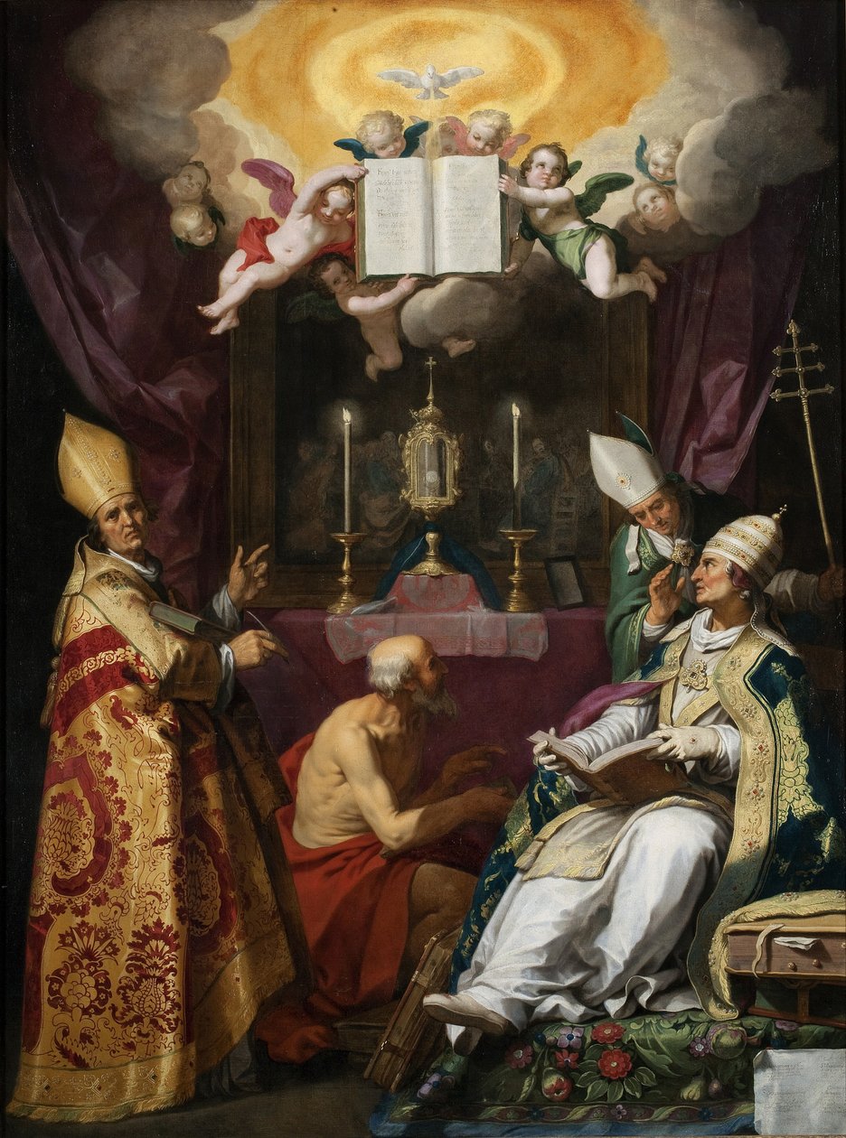 De Vier Vaders van de Latijnse Kerk door Abraham Bloemaert