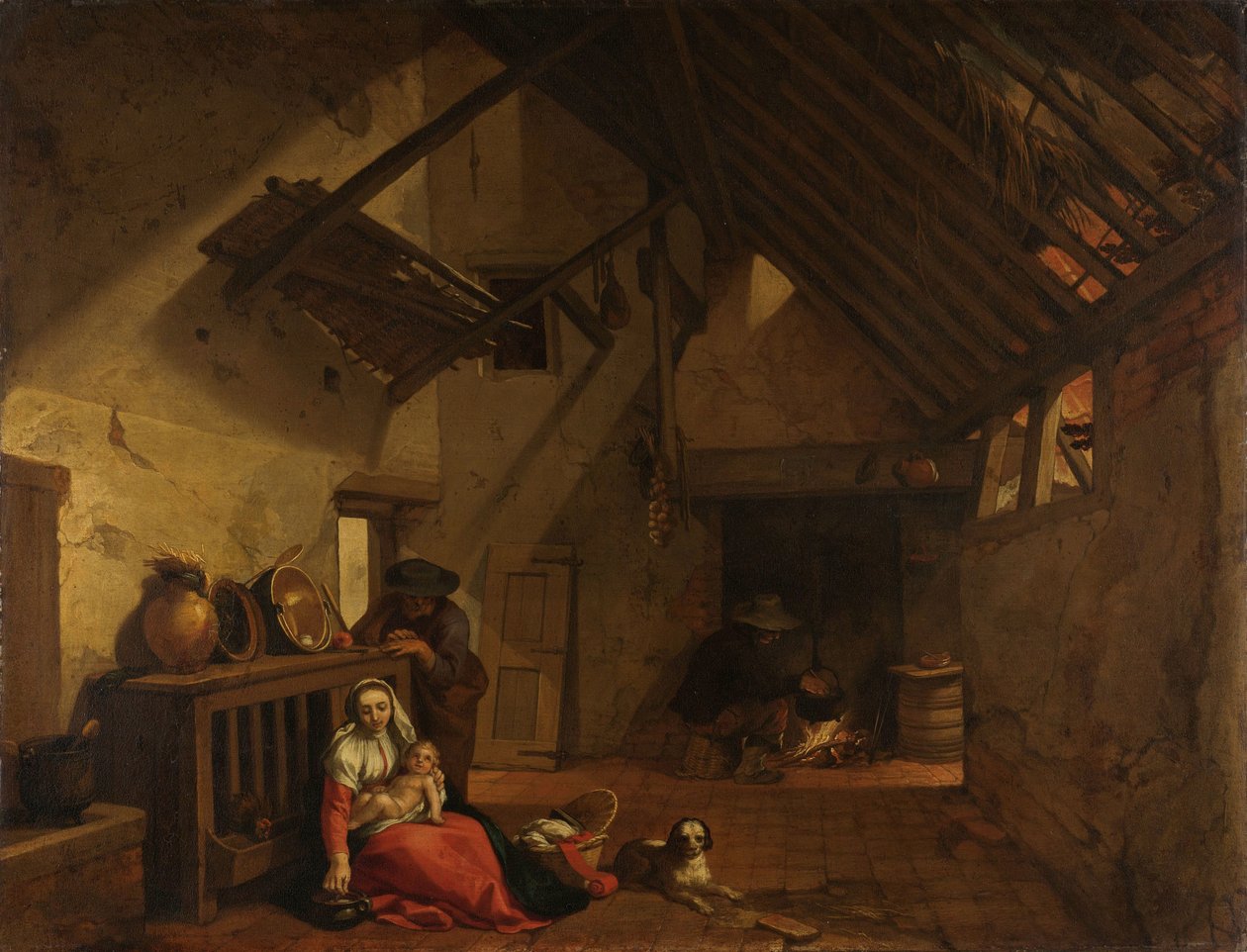 De rust op de vlucht naar Egypte door Abraham Bloemaert