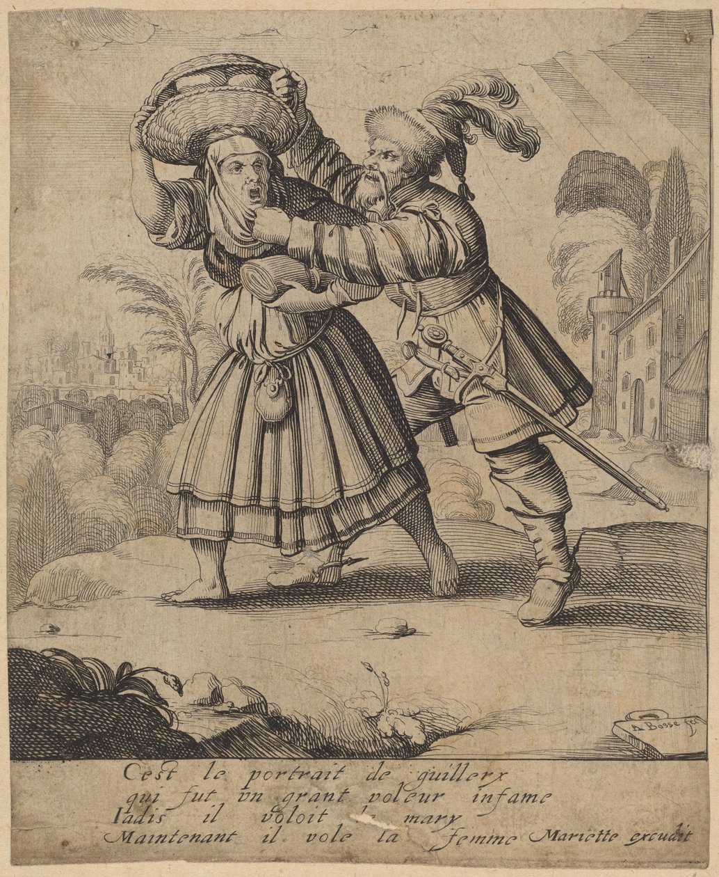 Het is het Portret van Guillery... door Abraham Bosse