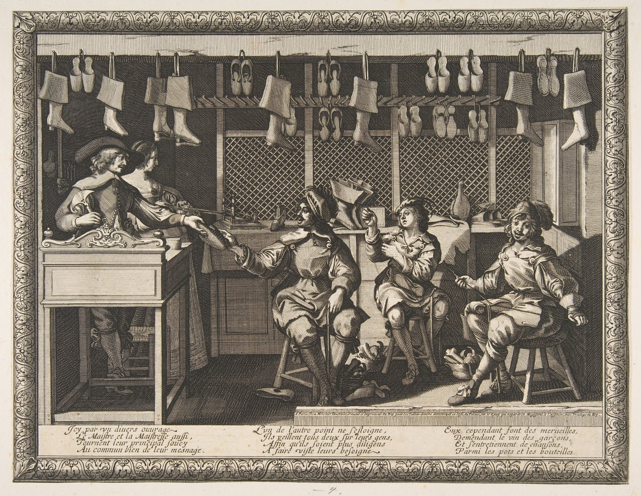 De schoenmaker (Le Savetier) door Abraham Bosse