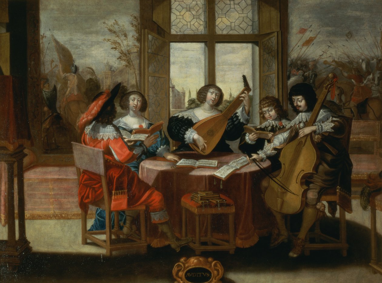 De vijf zintuigen - Gehoor door Abraham Bosse