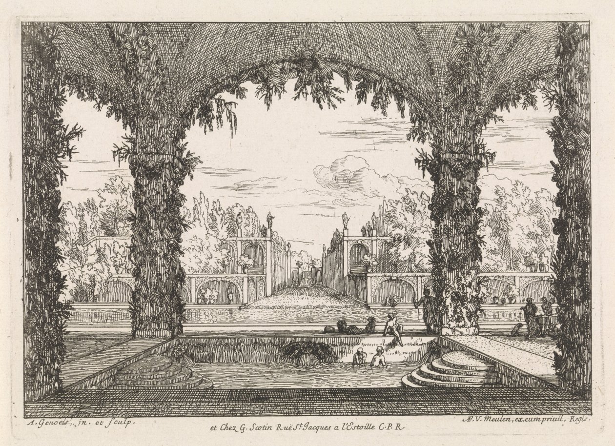 Tuin met bad door Abraham Genoels