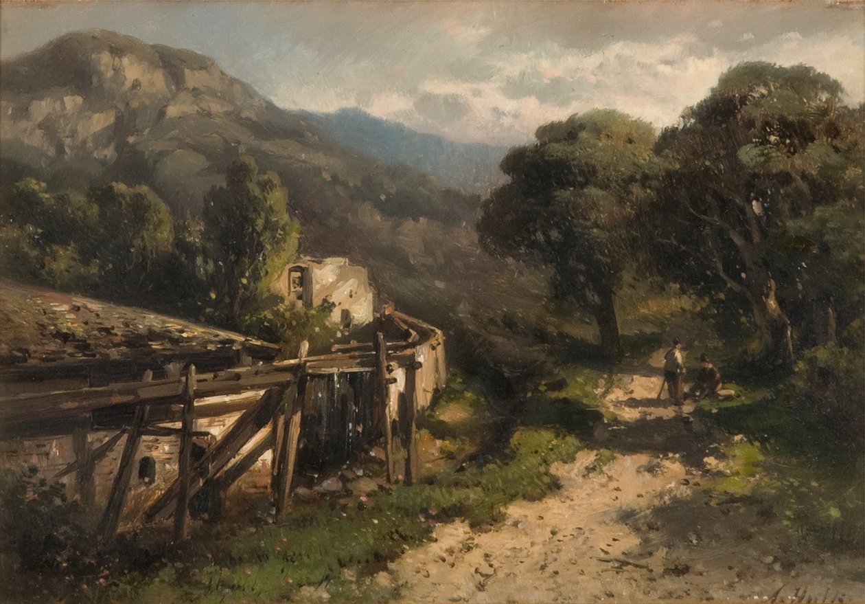 Landschap en molen door Abraham Hulk