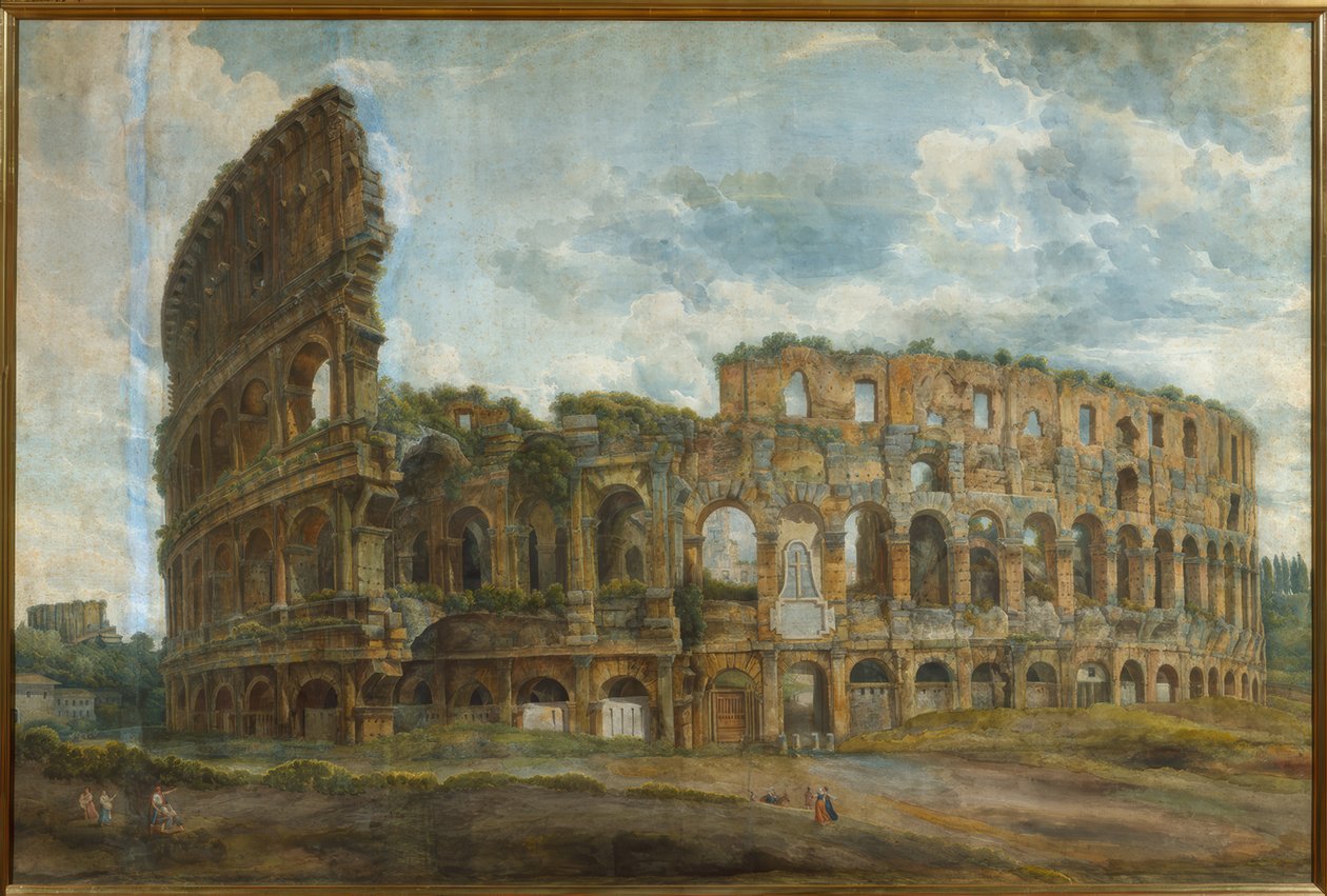 Buitenaanzicht van het Colosseum in Rome door Abraham Louis Rodolphe Ducros