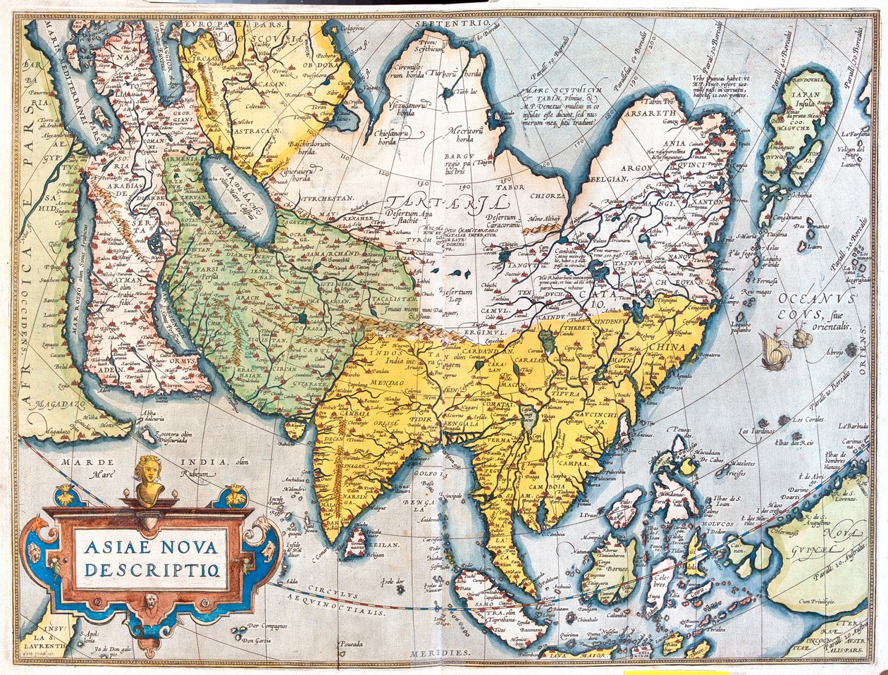 Azië door Abraham Ortelius