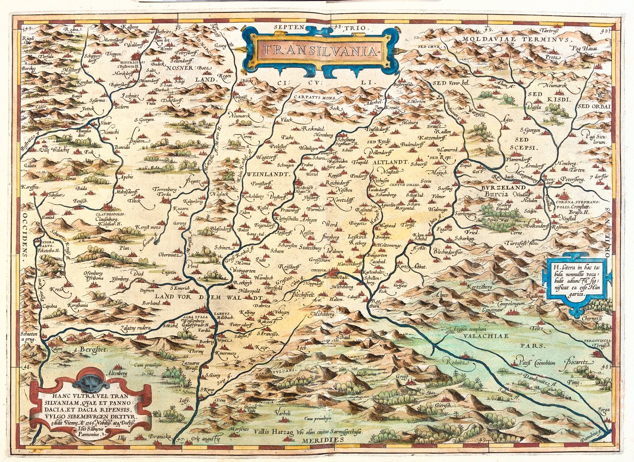 Roemenië door Abraham Ortelius