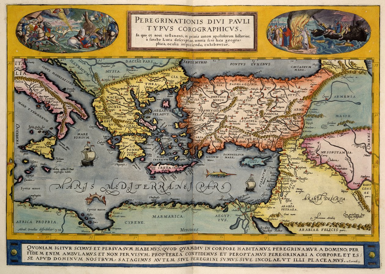 De Middellandse Zee regio door Abraham Ortelius