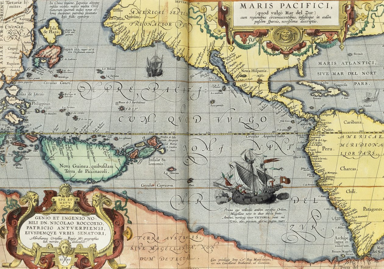 De Stille Oceaan, 1592 door Abraham Ortelius