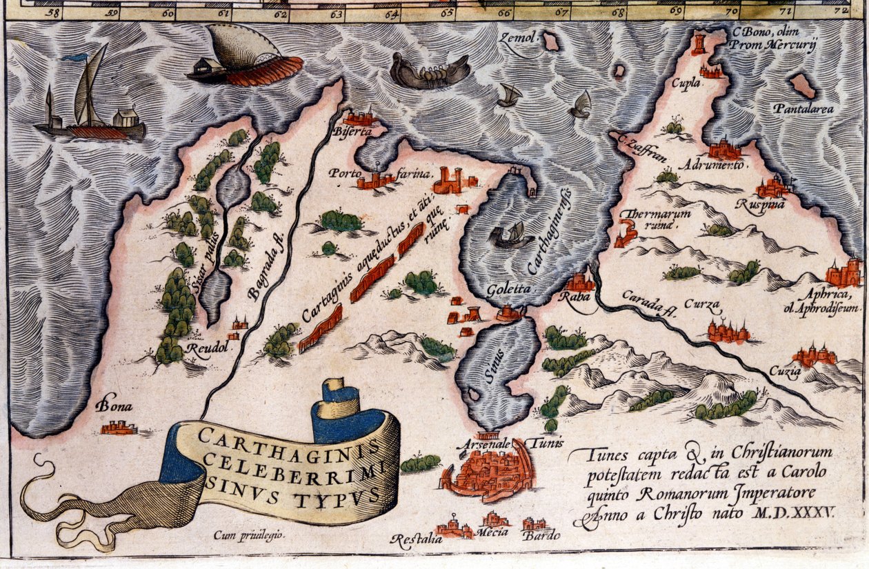 Tunis - Atlas van Abraham Ortelius, Antwerpen door Abraham Ortelius