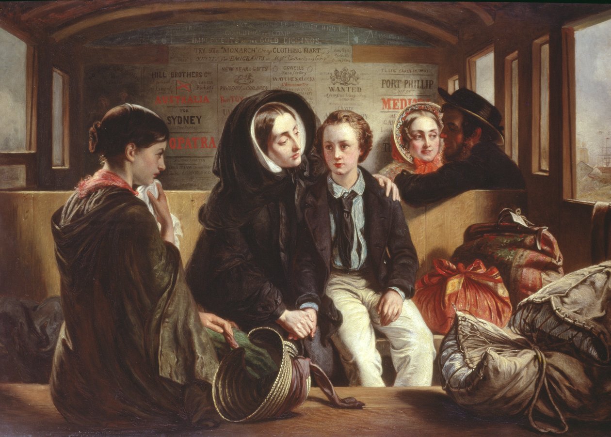 Tweede Klasse - Het Afscheid, ca. 1855 door Abraham Solomon