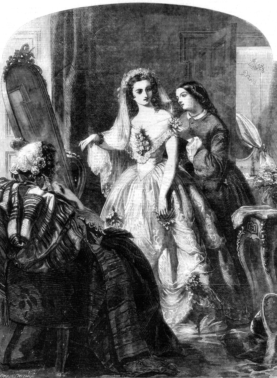 De bruid, 1856 door Abraham Solomon