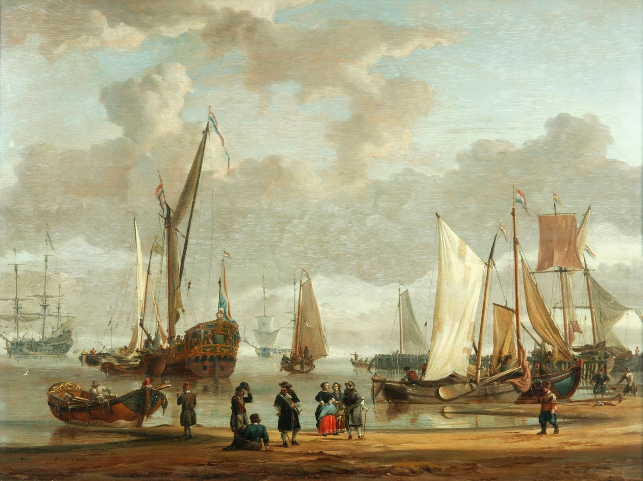 Kustscène door Abraham Storck